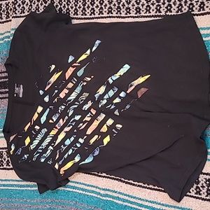 Tek Gear Drytek size large black t shirt floral print